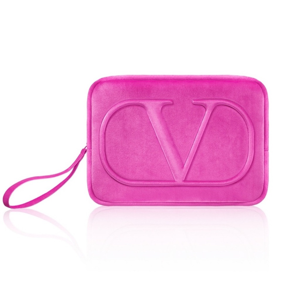Valentino Beauty Pink Velvet Wristlet Clutch - Picture 3 of 3